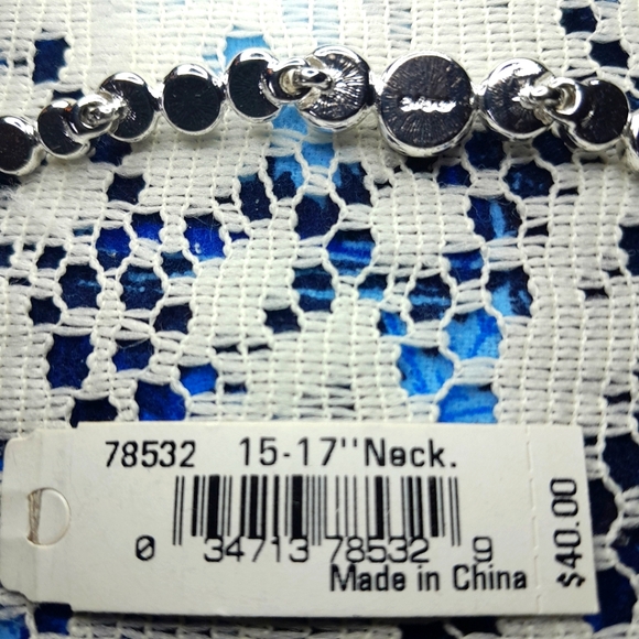 NWT Y2K Monet Silvertone & Rhinestone Iced-Out Adjustable Necklace - Picture 11 of 13